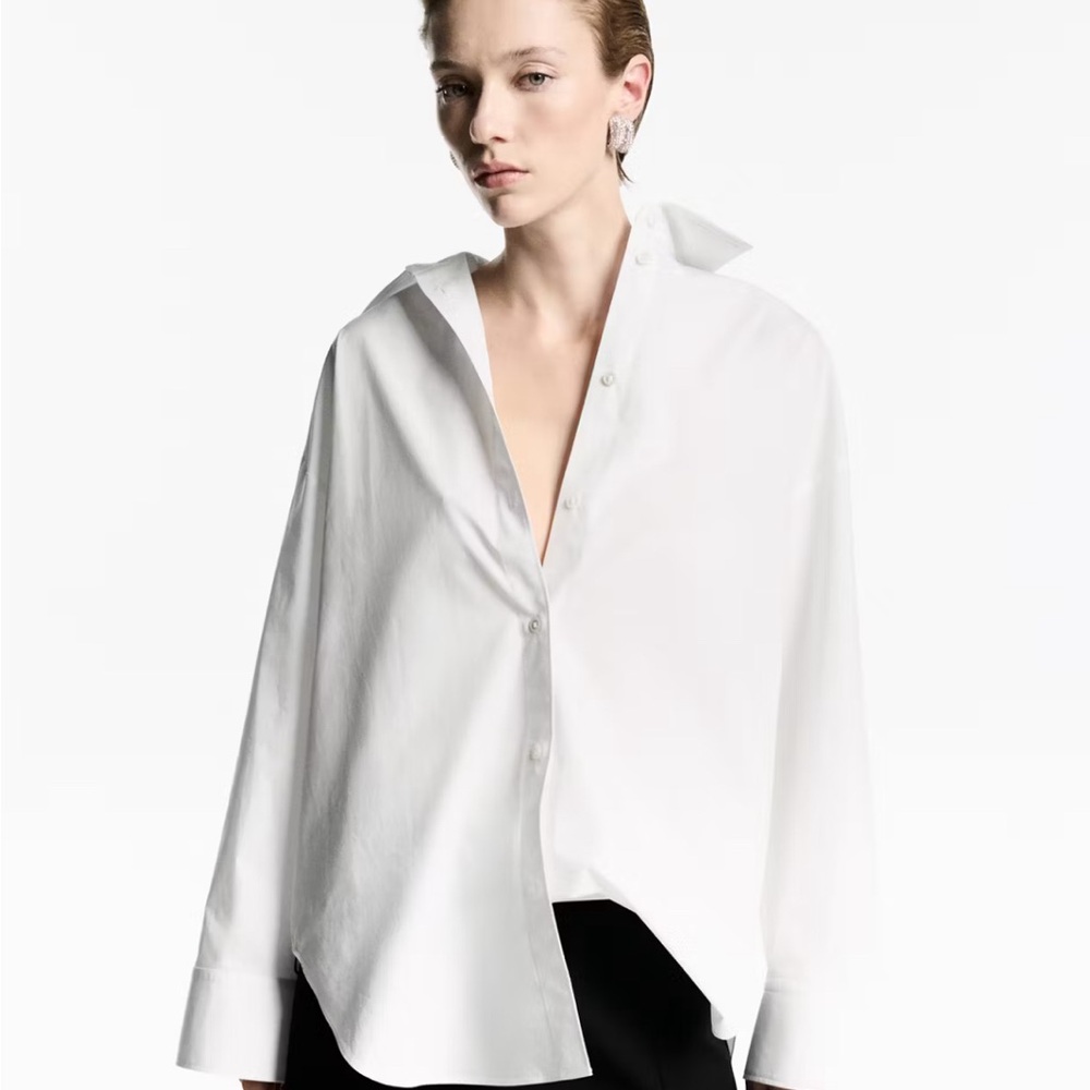 NWT Mango White Oversized Button-Down Shirt
